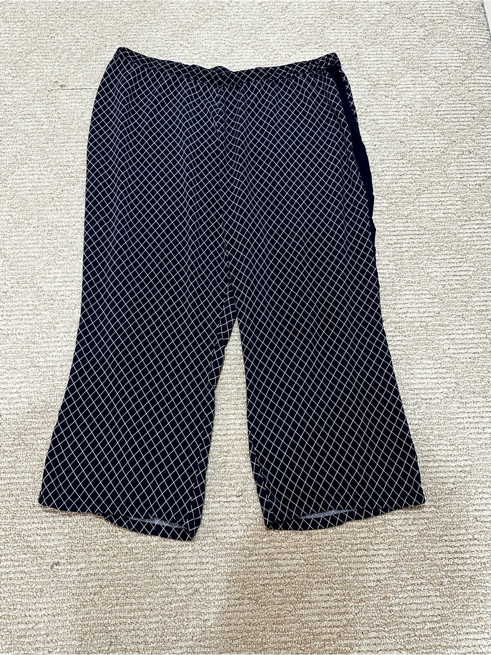 Jessica London navy Wide-Leg Pants with White Diamond Grid